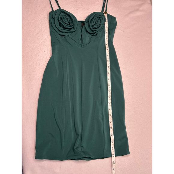NWOT AFRM Silas Floral Appliqué mini dress in Botanical Green. Size S. - Picture 5 of 7